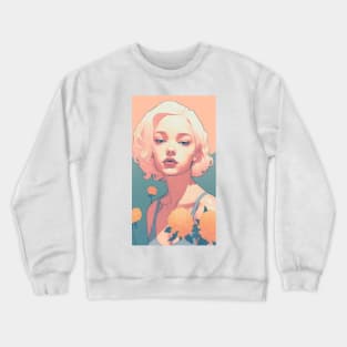 Ethereal Riso Lady: Grace in Print Crewneck Sweatshirt